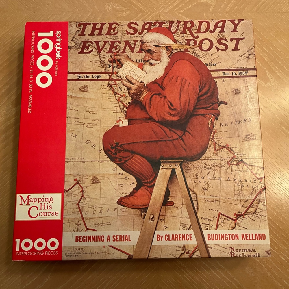 Vintage Springbok 1000 piece jigsaw puzzle. Norman Rockwell - Mapping His Course